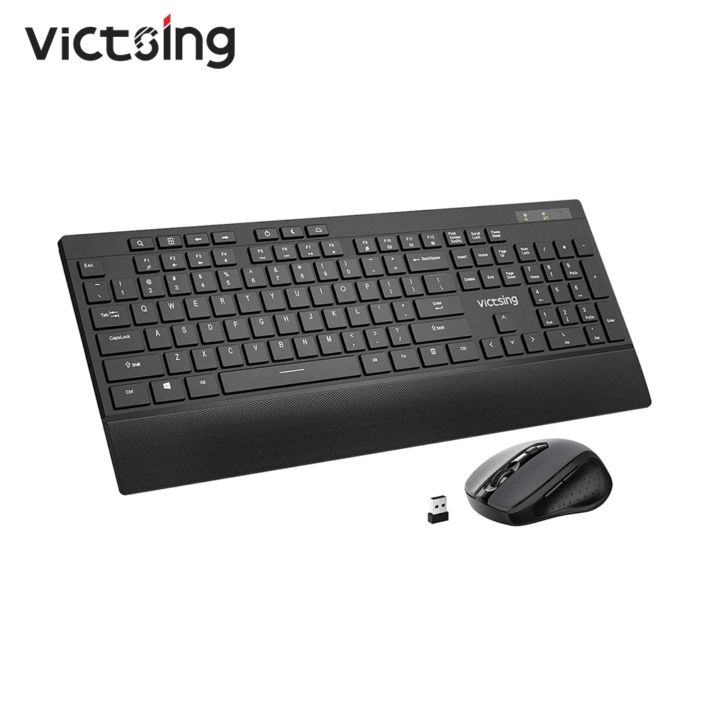 

VicTsing PC177 Wireless Keyboard And Mouse Slim Keyboard 1600 DPI Mouse Combo Set For PC Desktop Computer Laptop Notebook Office