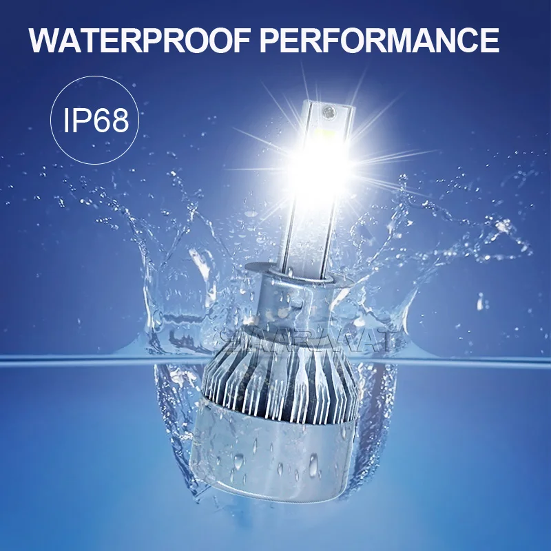 Пара чипов 9600LM w/ COB H1 H3 H4 H7 H8 H9 H11 H16(JP) 880 881 9005 H10 9006 лампы головного света 9012 K белый|led