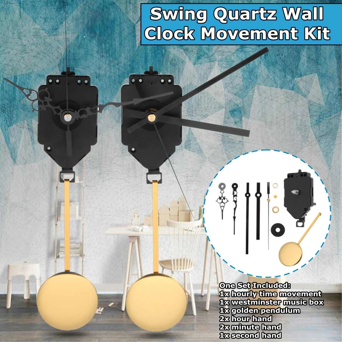 La Maison De La Pendule Pieces Detachees Mécanisme d'horloge à pendule mural à Quartz, pièces de rechange pour  balançoire 3D, outils avec musique, bricolage | AliExpress