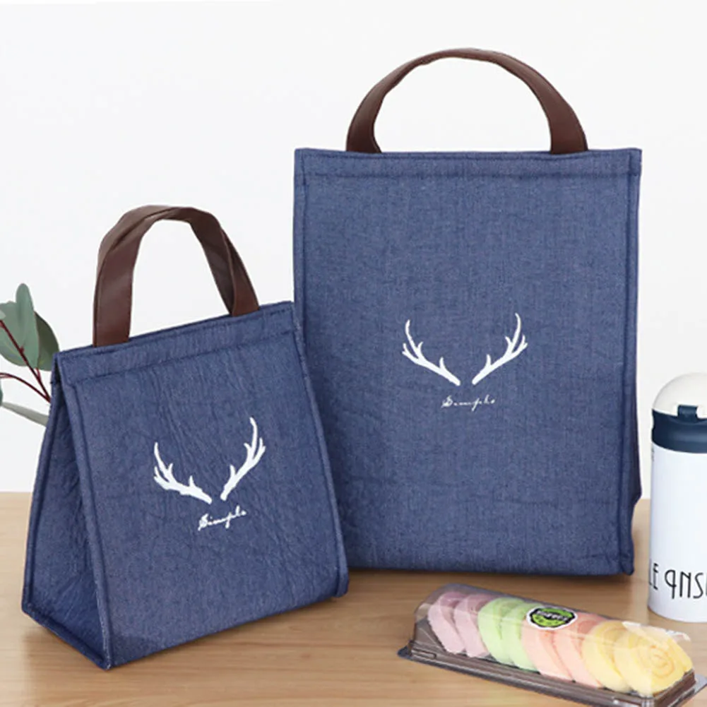 

Denim Thickened Aluminum Foil Thermal Preservation Cooling Box Bag Hand-held Waterproof Lunch Pouch BDF99