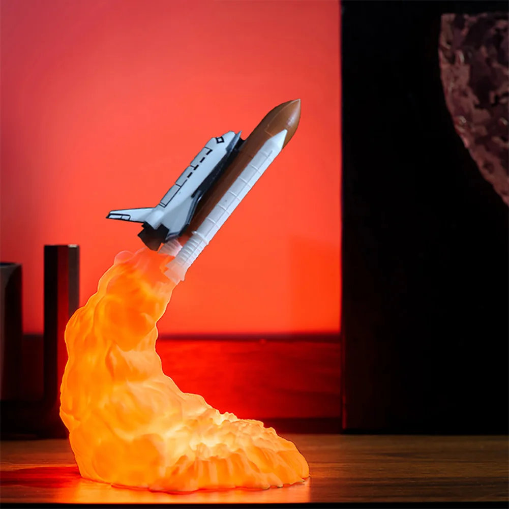 Ночник USB Перезаряжаемый 3D принт ракета Led Космический Шаттл Иллюзия настольная лампа прочный украшение дома подарки 1 Вт орнамент