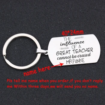 

For Teacher Customized Keychain Personalized Name Gift The Influence Of A Great Teacher Can Not Be Erased Teacher Exclusive