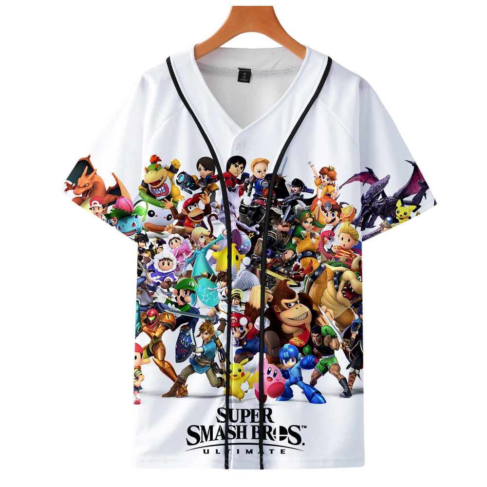 Super Smash Bros. Ultimate 3D стиль новая модная летняя футболка с короткими рукавами