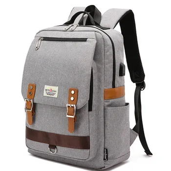 

15.6 Inch Laptop Backpack Men Vintage Oxford Backpack Women School Bag Student Travel Bag Female Backpacks for Teenage Girls