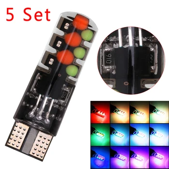 

5 Sets T10 12V RGB Light 1.3W Accessory Parts Universal LED Remote Control