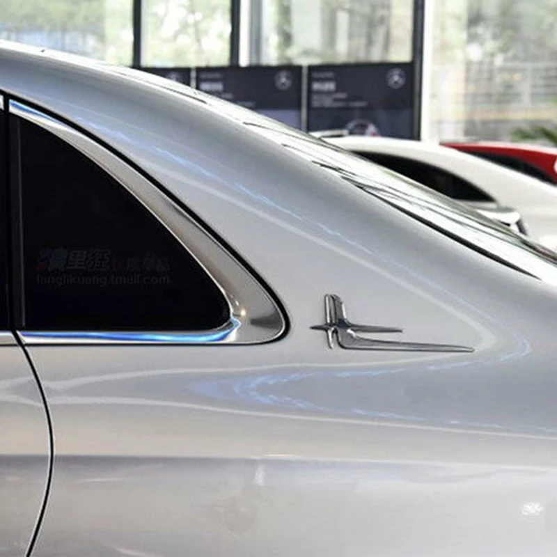 2шт Серебряный АБС высококачественный автомобильный удлиненный Стандартный наклейки для Mercedes Benz E C Class W205 W213