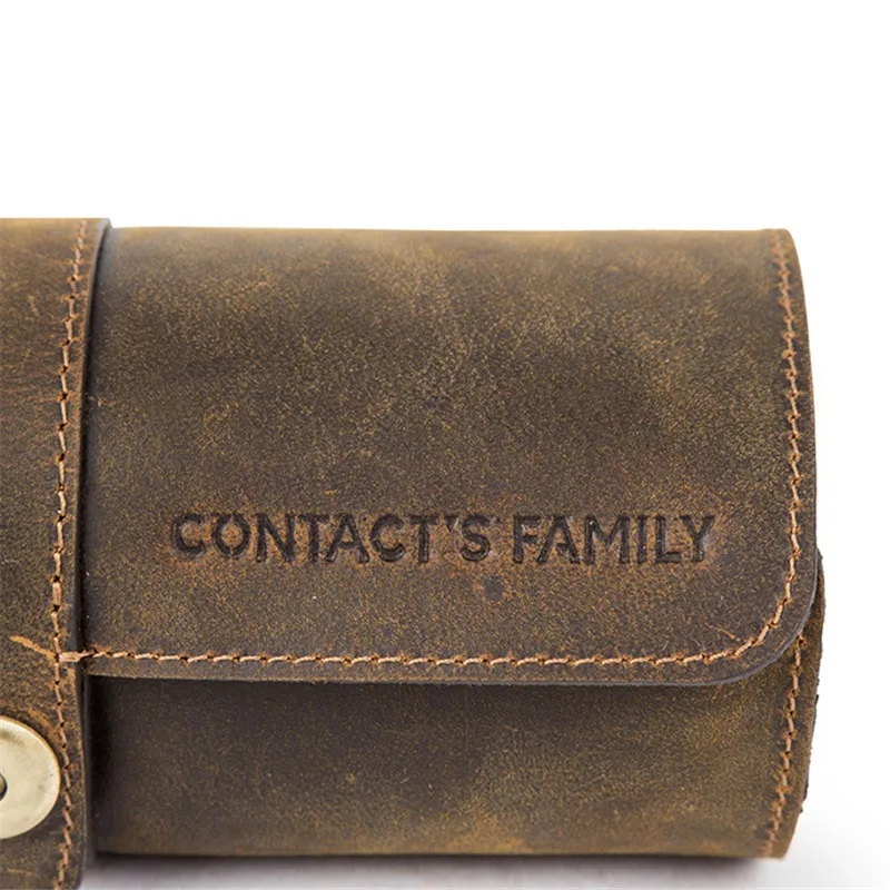 3-Slot Watch Roll Travel Case Portable Vintage Leather Watch Display Case Storage Box Organizers of Men Gift