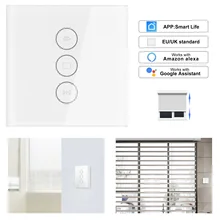 ЕС/Великобритания Wifi сенсорный занавес переключатель настенный переключатель Голосовое управление от Alexa/Google Home управление для электрического занавес мотор умный дом