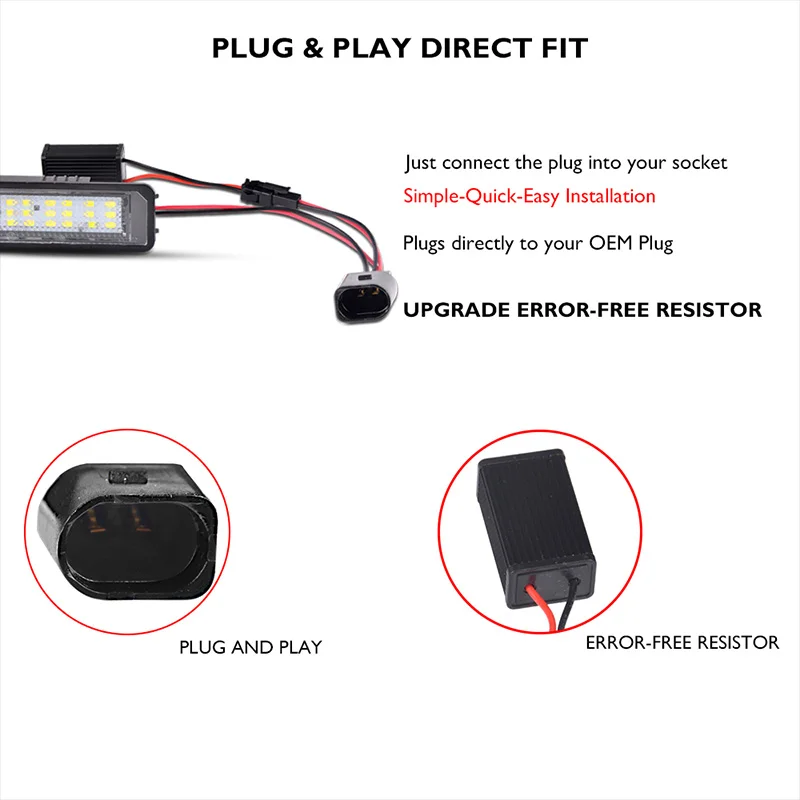 Светодиодный фонарь для номерного знака 5500K 2x18SMD без ошибок для Golf EOS Lupo Scirocco Passat CC Polo New Beetle Phaeton