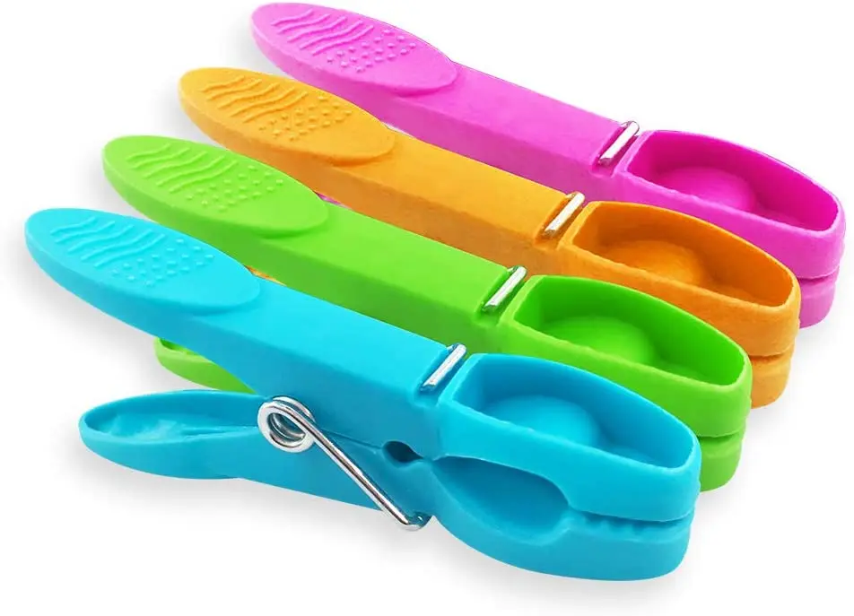 

24 Pcs Colorful Plastic Clothespin Set Widened and Thickened Heavy Duty Laundry Clothes-peg Pinch Cock with Anti-slip Serration