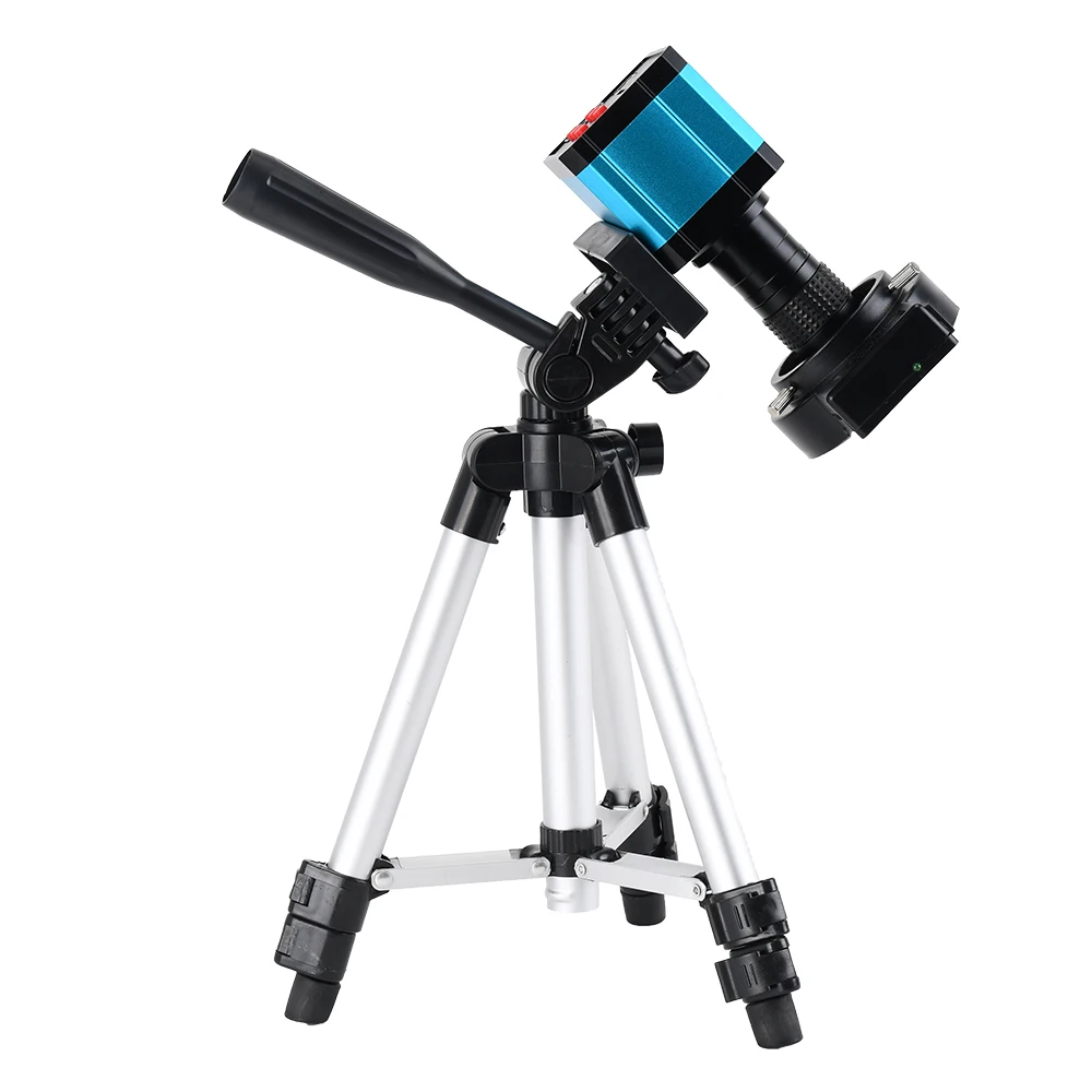 

HD USB 37MP 1080P TF Video Recorder Microscope Camera with Stand and Zoom 100x C Mount ZoomLens For Lab PCB IC BGA Repair Tool