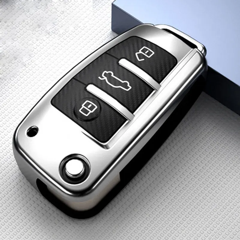 Чехол для автомобильного ключа из углеродного волокна ТПУ Audi Sline Q3 Q5 A6 C5 C6 A4 B6 B7 A3 A5