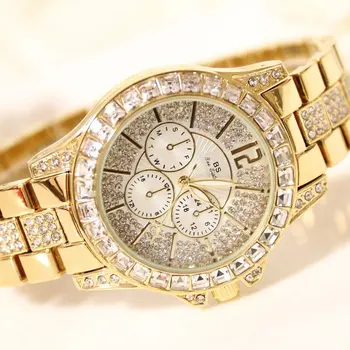 

Luxury Women Watch 30m Waterproof Quartz Wristwatch Rhinestone Steel Watchband Fashion Girls Ladies Watch Hot