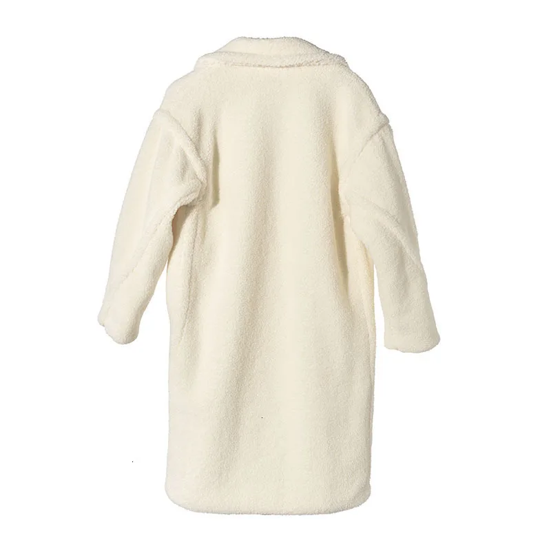 DEAT осенне-зимнее плотное пальто с отложным воротником и длинными рукавами и карманами из меха в стиле пэчворк женская теплая куртка WJ111