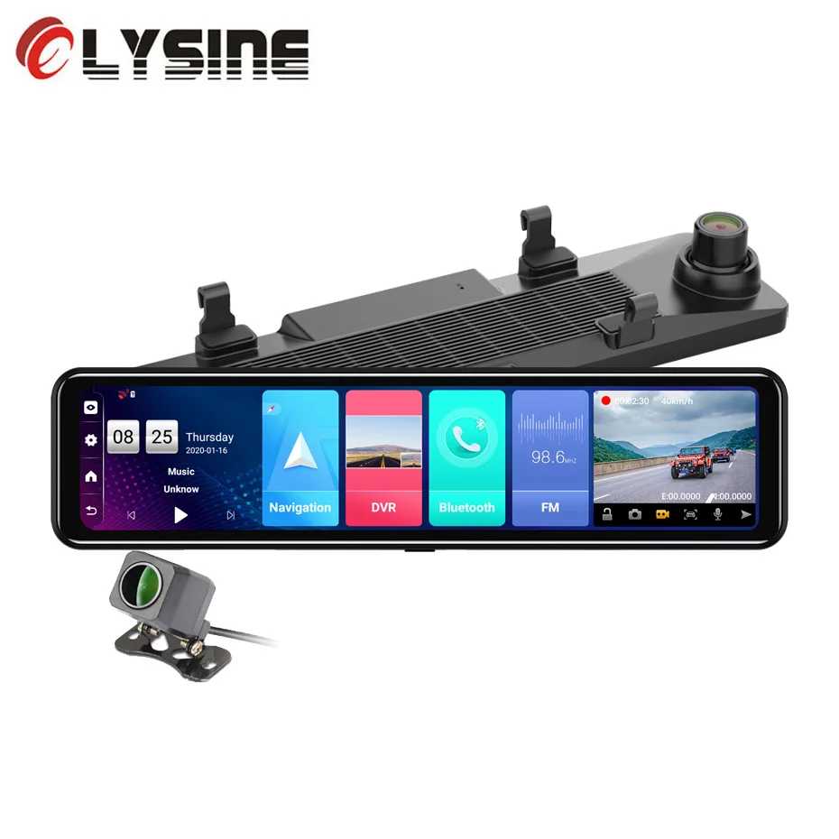 Видеорегистратор на зеркало заднего вида 12 дюймов 4G Android 8 1 GPS | Автомобили и
