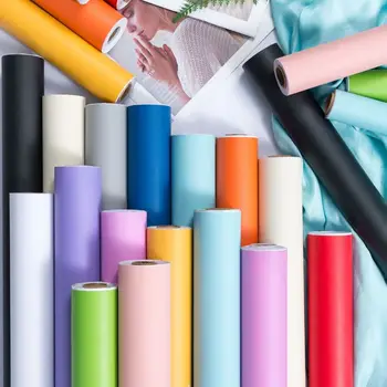 

1M/5M/10M Roll Glossy Waterproof PVC Cabinet Wallpaper Self Bedroom Cabinet Stickers For Door Contact Adhesive Paper Furniture