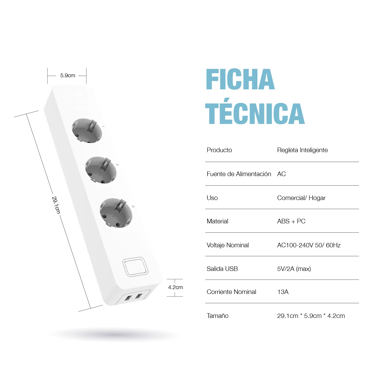 Régua de Tomada Inteligente com Wifi e Controle de Voz Funciona com Alexa Home e Assistente Entradas Tomada Inteligente eu 3 Google 2 Usb - Image 2