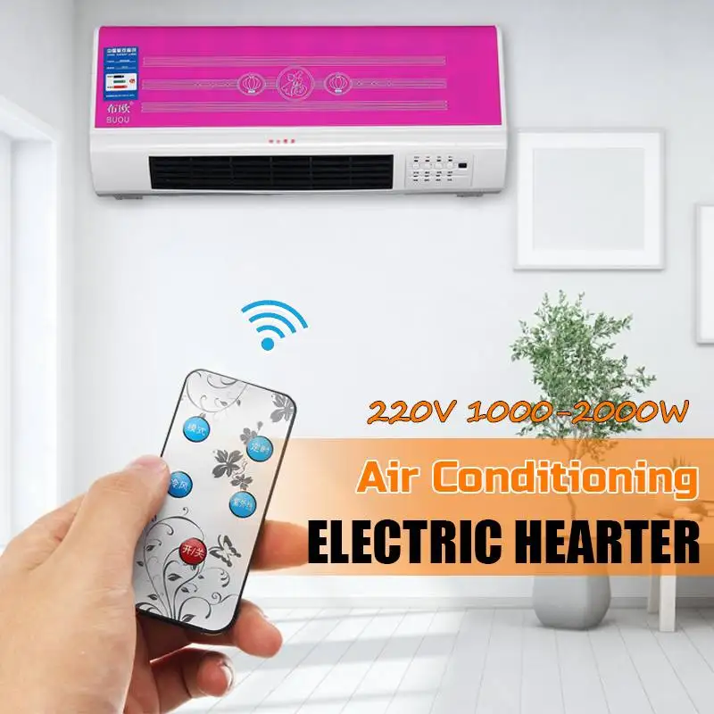 

220V 2000W Wall Mounted Desktop Air Cooler Conditioner Heater Remote Control Timing Air Conditioner Fan Heating Cooling Room