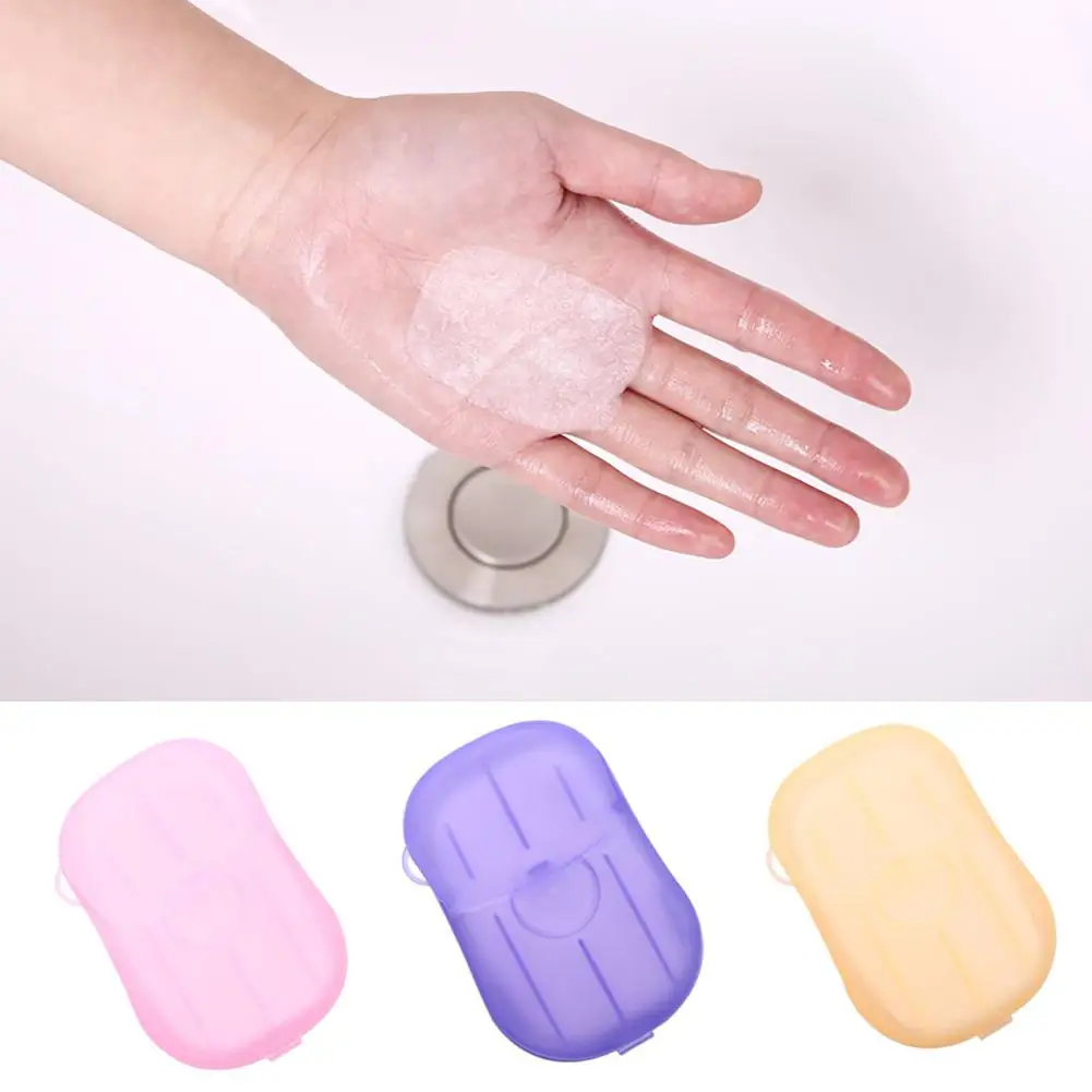 

20 Pcs Portable Soap tablets Single use Hand Washing Soap Paper Bath Soap For Travel Camping Scent Cleaning Soap Sheets