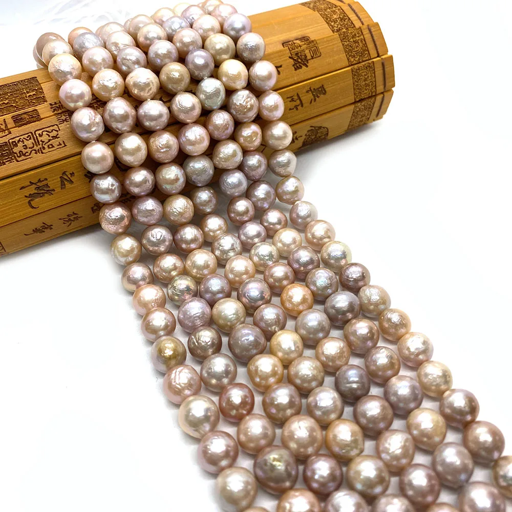 

Natural Freshwater Pearl Beads Irregular Three-color Round Loosely Spaced Beads Para Manualidades for Jewelry Making 9mm