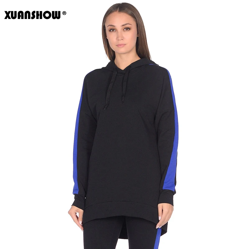 XUANSHOW New Autumn Winter Female 2 Piece Set Tracksuit For Women Long Sleeve Long Hoodies+Pants Two Piece Set Outfit Women Suit