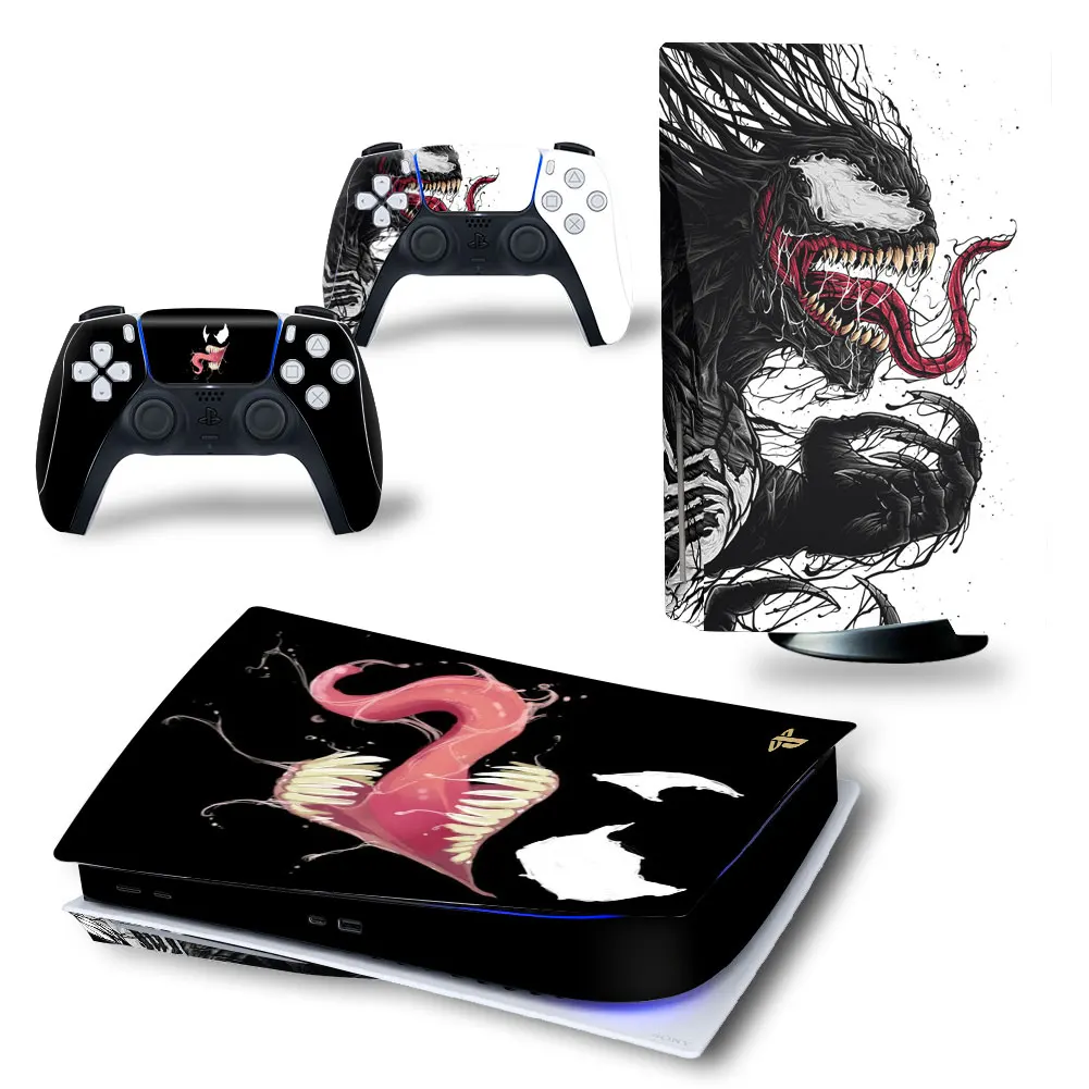 Marvel Spiderman PS5 Disk Skin Sticker Decal Cover for PlayStation 5 Console and 2 Controllers PS5 Disk Skin Sticker Vinyl