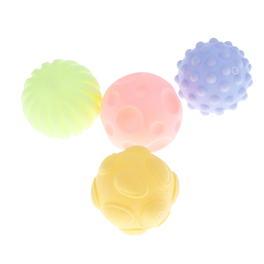 4/5/6Pcs Baby Kids Soft Massage Sensory Development Educational Ball Sound Toy Set