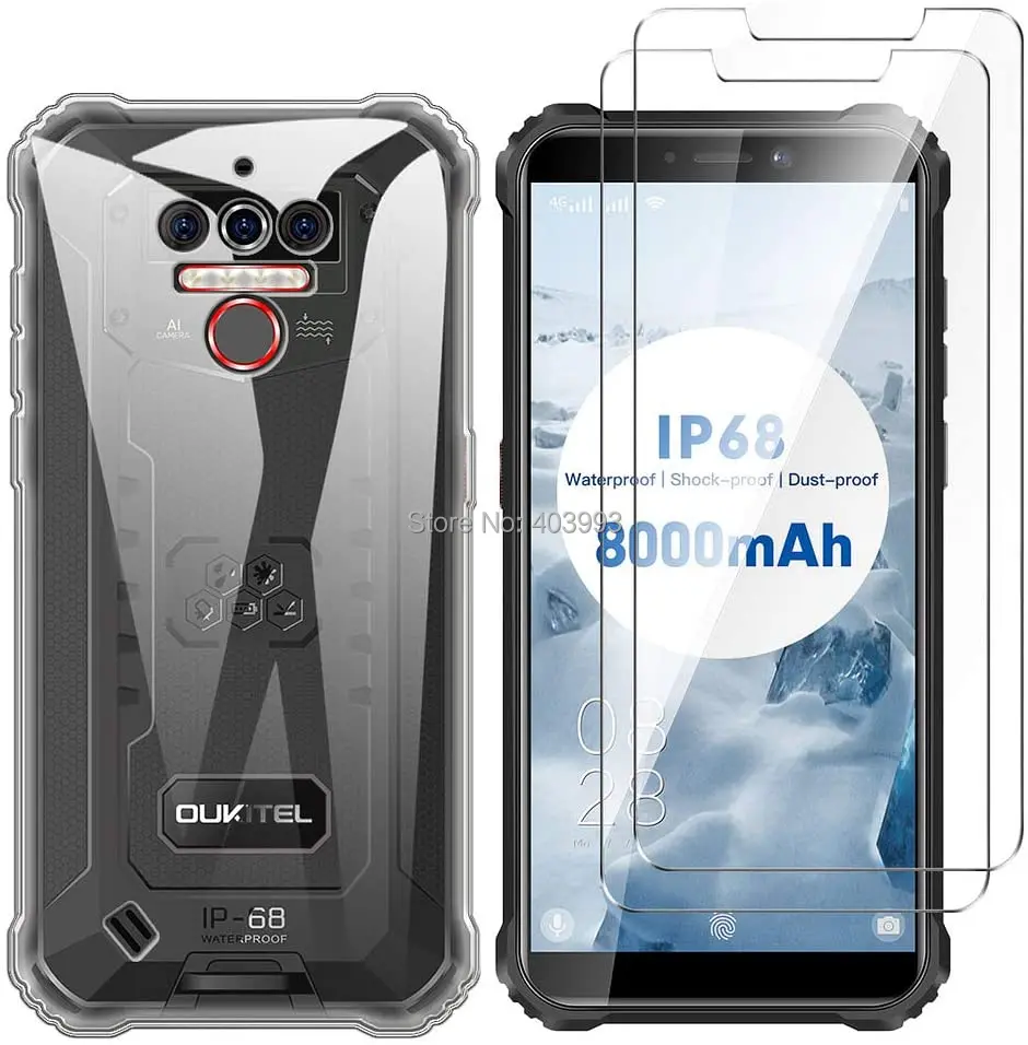 3 в 1 стекло + силиконовый чехол для OUKITEL WP5 Pro IP68 Oukitel защита экрана из закаленного