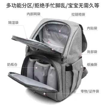 

MOTHER'S Bag Multi-functional Large-Volume Mummy Backpack 2020 New Style Light Waterproof Mommy Bag USB
