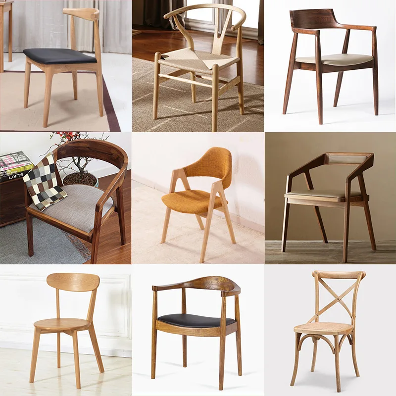 Производитель на заказ, обеденный стул из твердой древесины, простой домашний, для гостиной, ресторана, обеденный стол, стул, современный, офисный, индивидуальный