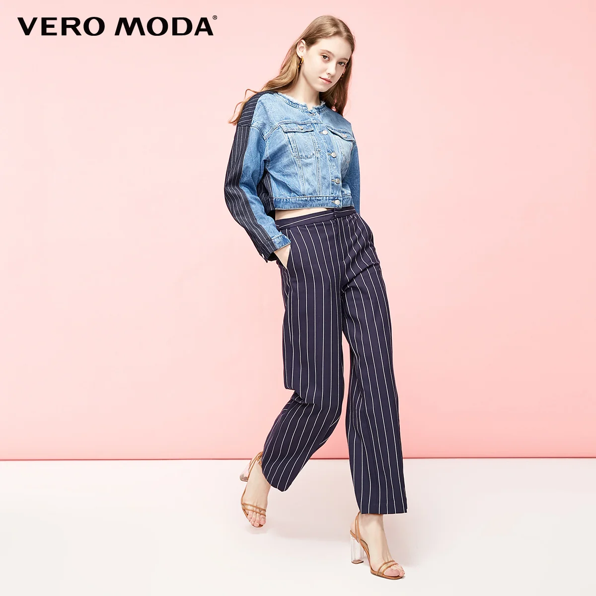 Vero Moda Женские клетчатые прямые широкие повседневные брюки | 3191Pl501