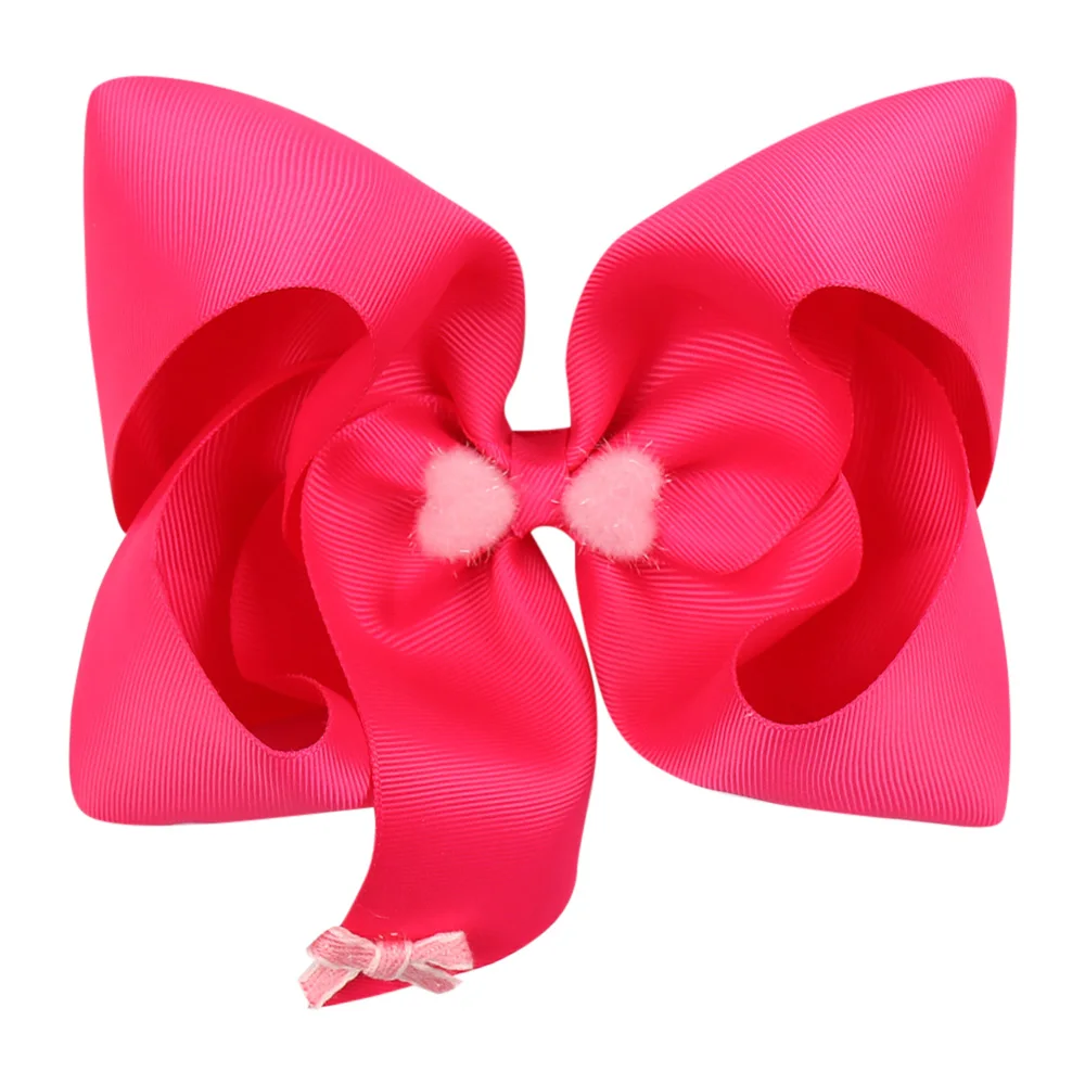 7 Inch Valentine's Day Hair Bows for Girls Solid Ribbon Bowknot Hair Clip Festival Hairpins Kids Party Headwear Hair Accessories - Цвет: 3