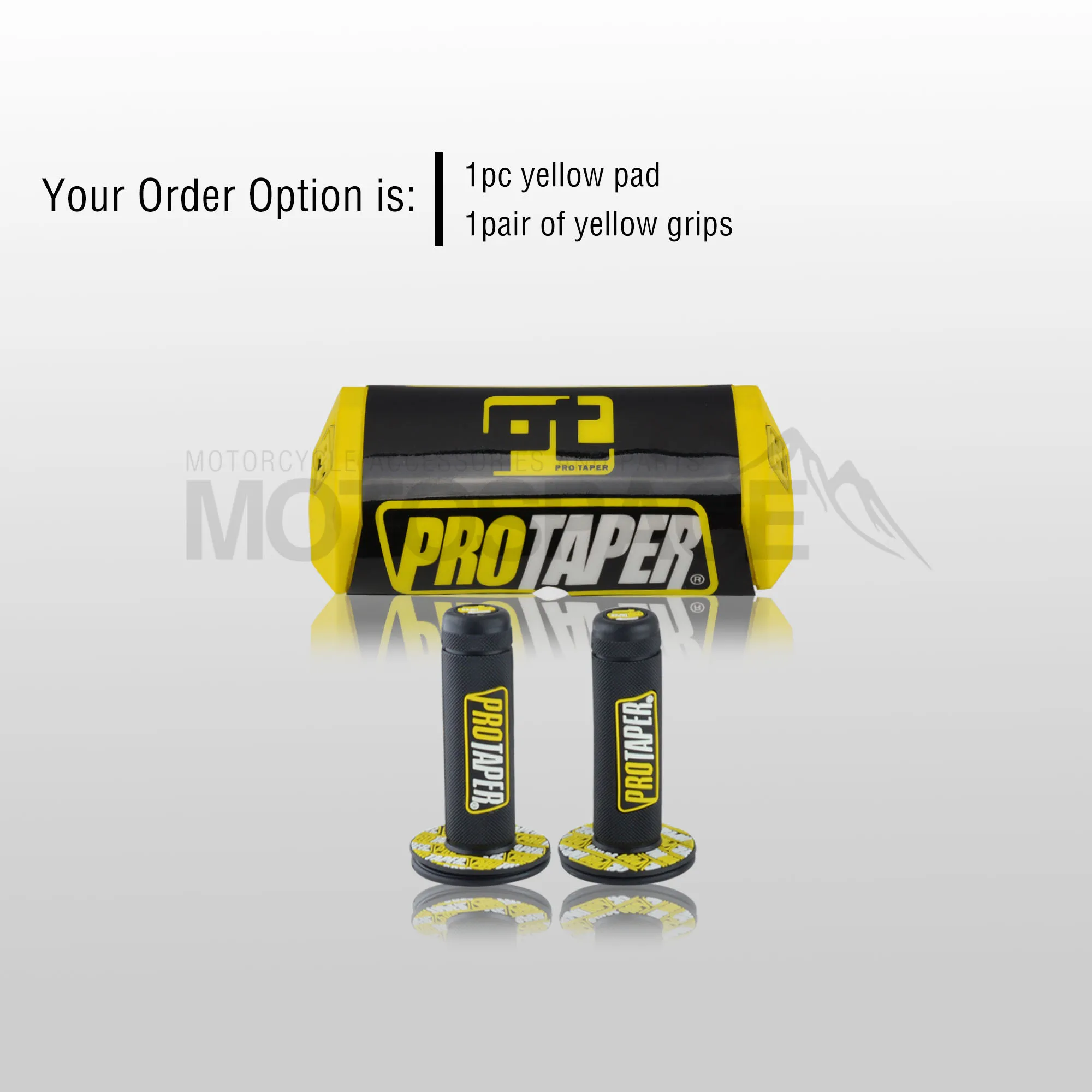 Yellow Pad Grip Руль для Pro Taper Pack Bar 1-1/" Mulisha ручка бар колодки Захваты Pit Pro Гонки Грязь велосипед ямы мотоцикл с адаптер cnc - Цвет: Yellow Pad Grip