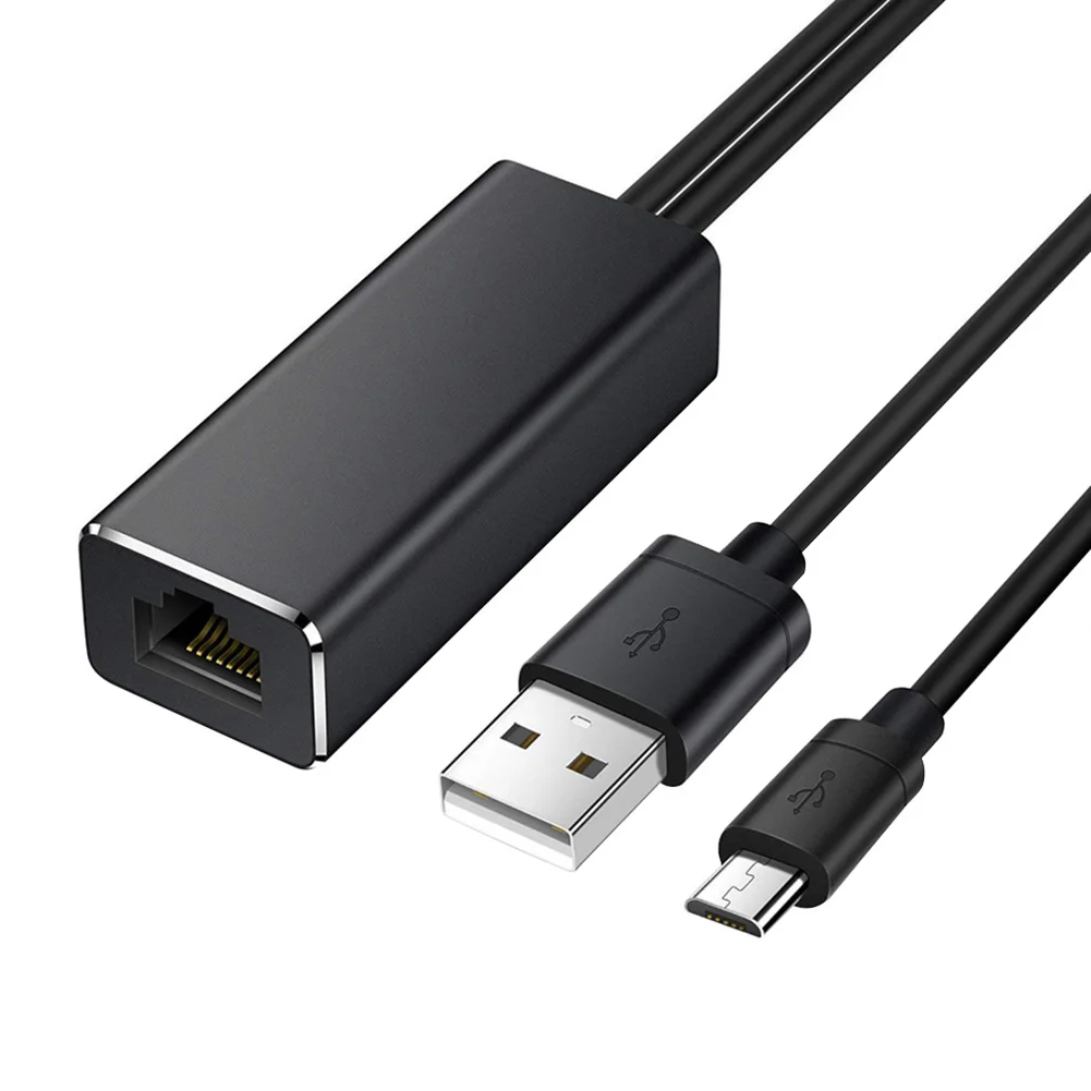 Adaptador Ethernet para Fire Tv Stick / Google Home Mini / Chromecast 1/2 /  ultra Audio Micro USB a Rj45 con fuente de alimentación USB