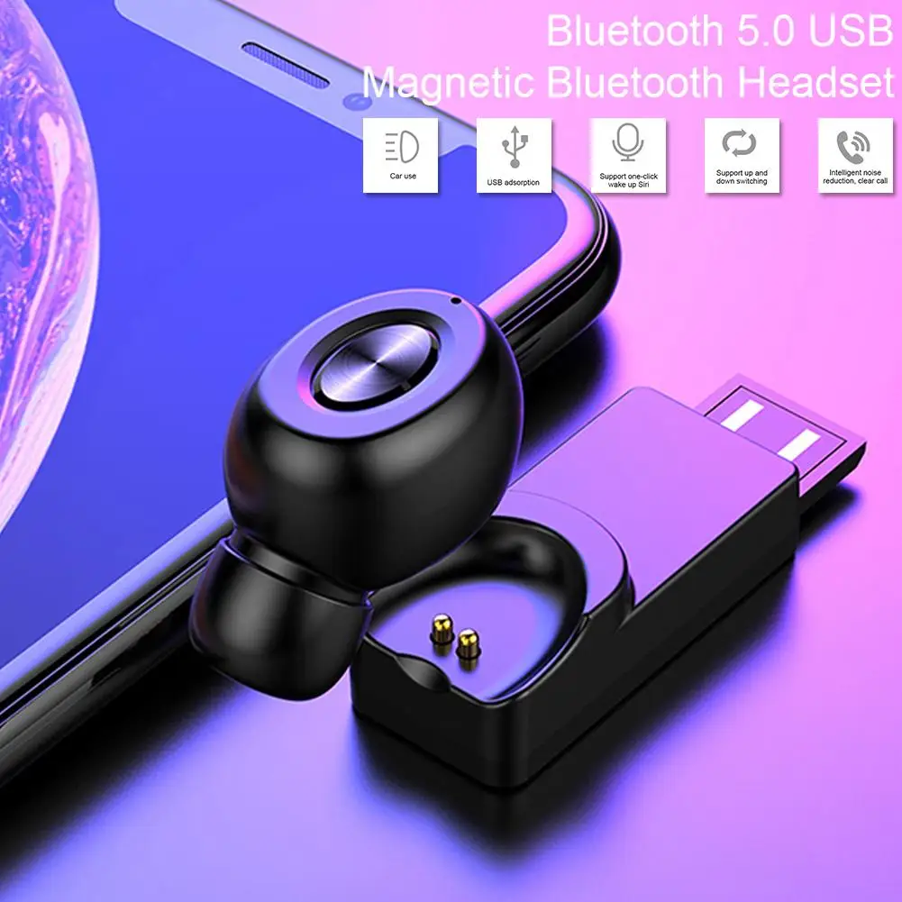 Мини одно ухо невидимые наушники-капли Bluetooth 5,0 usb-гарнитура Магнитная Зарядка беспроводной автомобиль бизнес-usb Bluetooth наушники