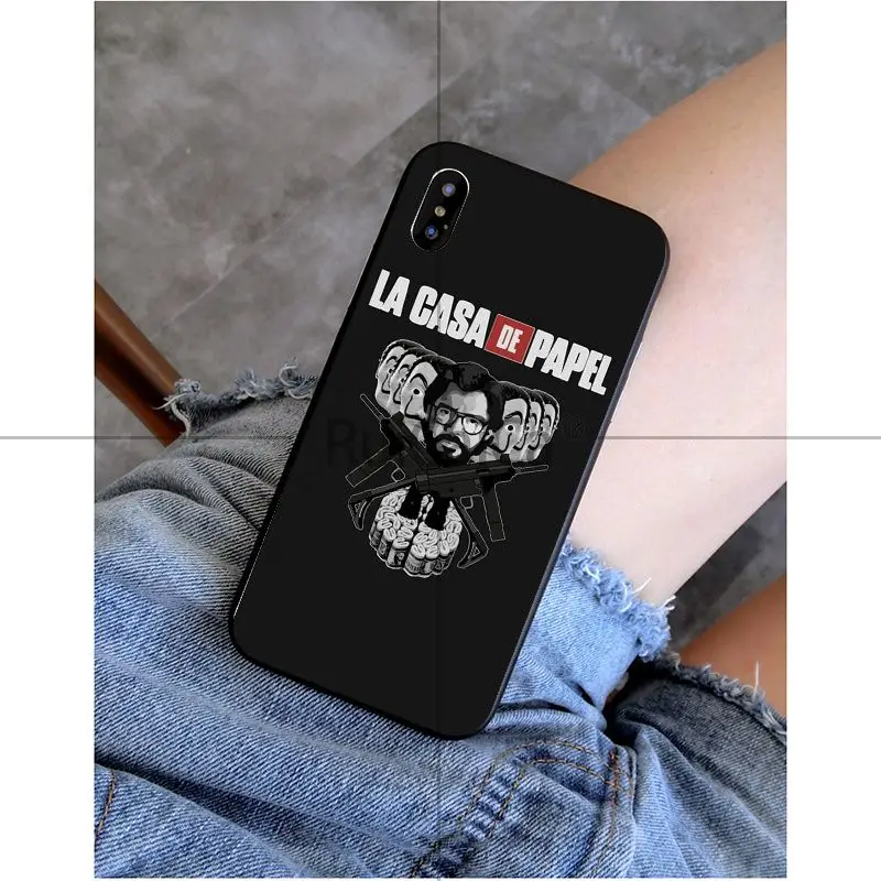 A7 Ruicaica La Casa De Papel Heist TPU Мягкий силиконовый черный чехол для телефона iPhone 6S 6plus 7 7plus 8 8Plus X Xs MAX 5 5S XR - Цвет: A7