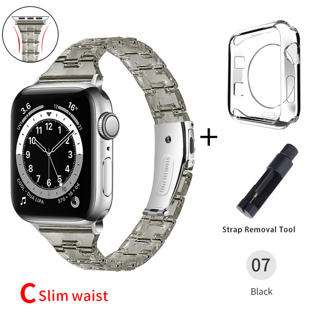 Transparent Jelly Band For Apple Watch 44mm 40mm Series Se7654 Clear Strap on Smart Iwatch 123 38mm 42mm Bracelet Watchband
