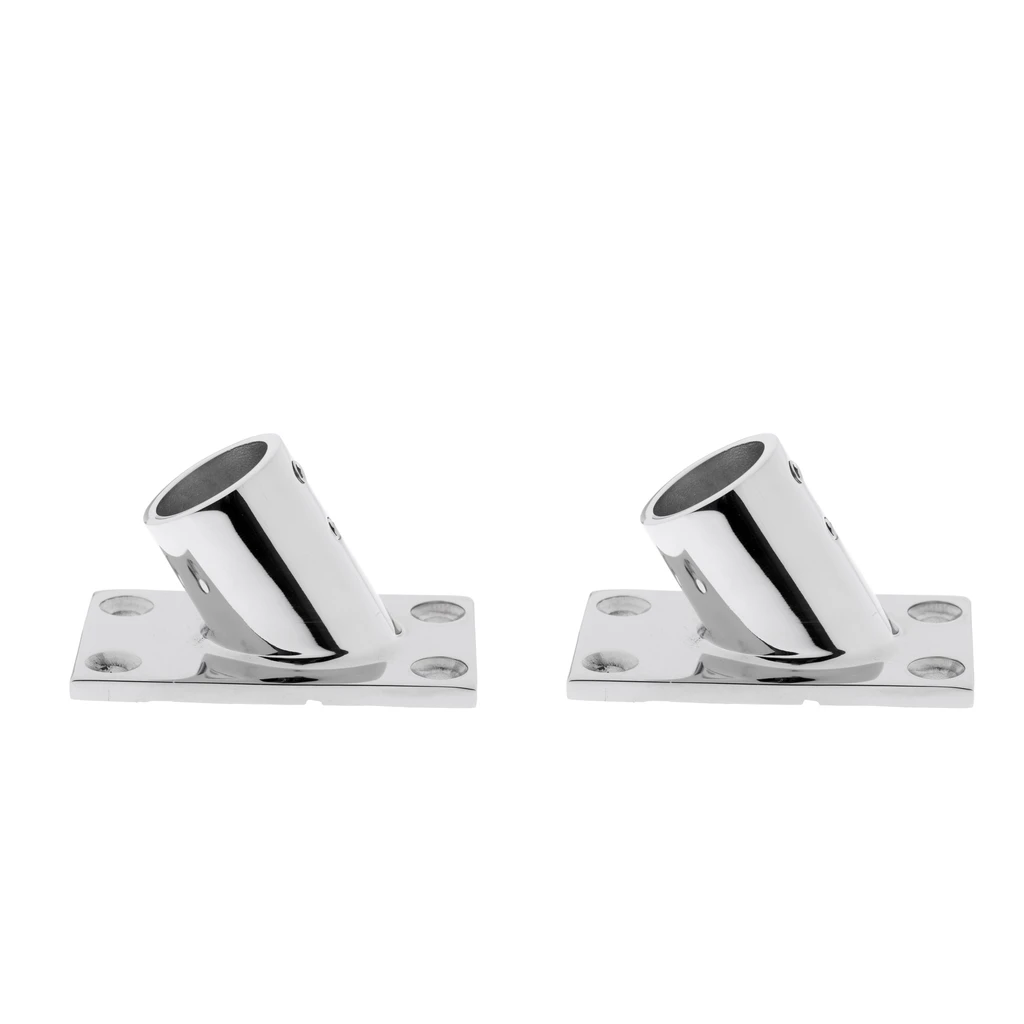 2xHand рельсовый фитинг 60 градусов 1-дюймовыечистые этикетки пробки+ 7/8 ''квадратным основанием-прочный Нержавеющая сталь