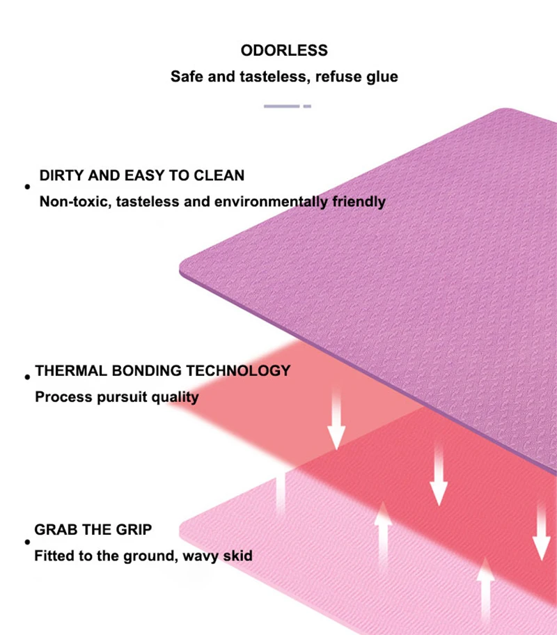TPE Yoga Mat 6mm Double Sided Non-Slip Sport Carpet Pad With Position Line For Fitness Gymnastics and Pilates Woman