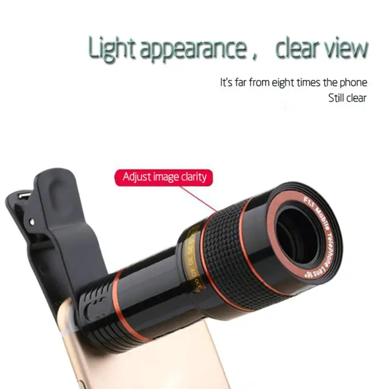 best camera lens for mobile No Dark Corner 12X Zoom Optical Telescope Lens HD Camera Telephoto For Iphone 13 Plus XS MAX X Mobile Phone Lens With Clips sony mobile camera lens