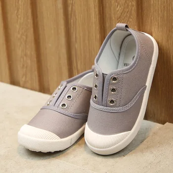 

Children Canvas Shoes for Boys Sneakers Light Breathable Girls Casual Shoes Baby Sports Kids Slip-On White Shoes Toddler Fashion
