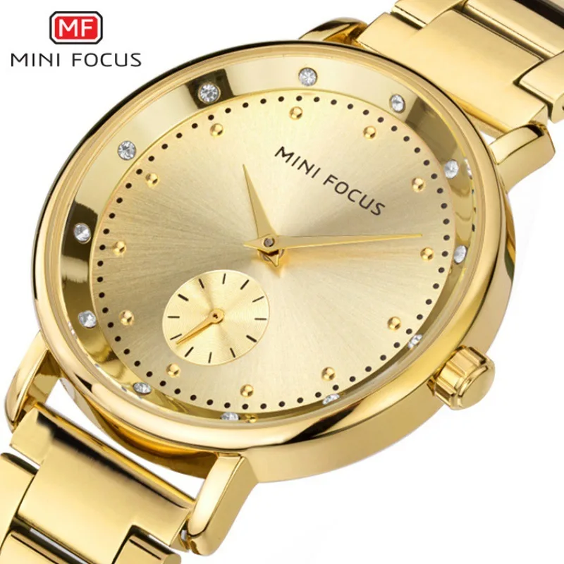 

Mini FOCUS Brand Genuine Product Fashion Diamond Set Ladies' Watch Japan Movement Waterproof Clean Steel Watch Strap 0037l
