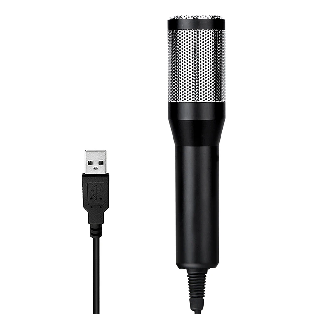 USB микрофон Plug& Play, конденсаторный микрофон, 2 метра для ПК/компьютера, подкастинг, одна линия, для самостоятельной учебы
