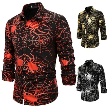 

2020 Fashion Men Long Sleeves Print Shirts Luxury Formal Shirt Casual Slim Fit Shirts Stylish Button Tops Shirt