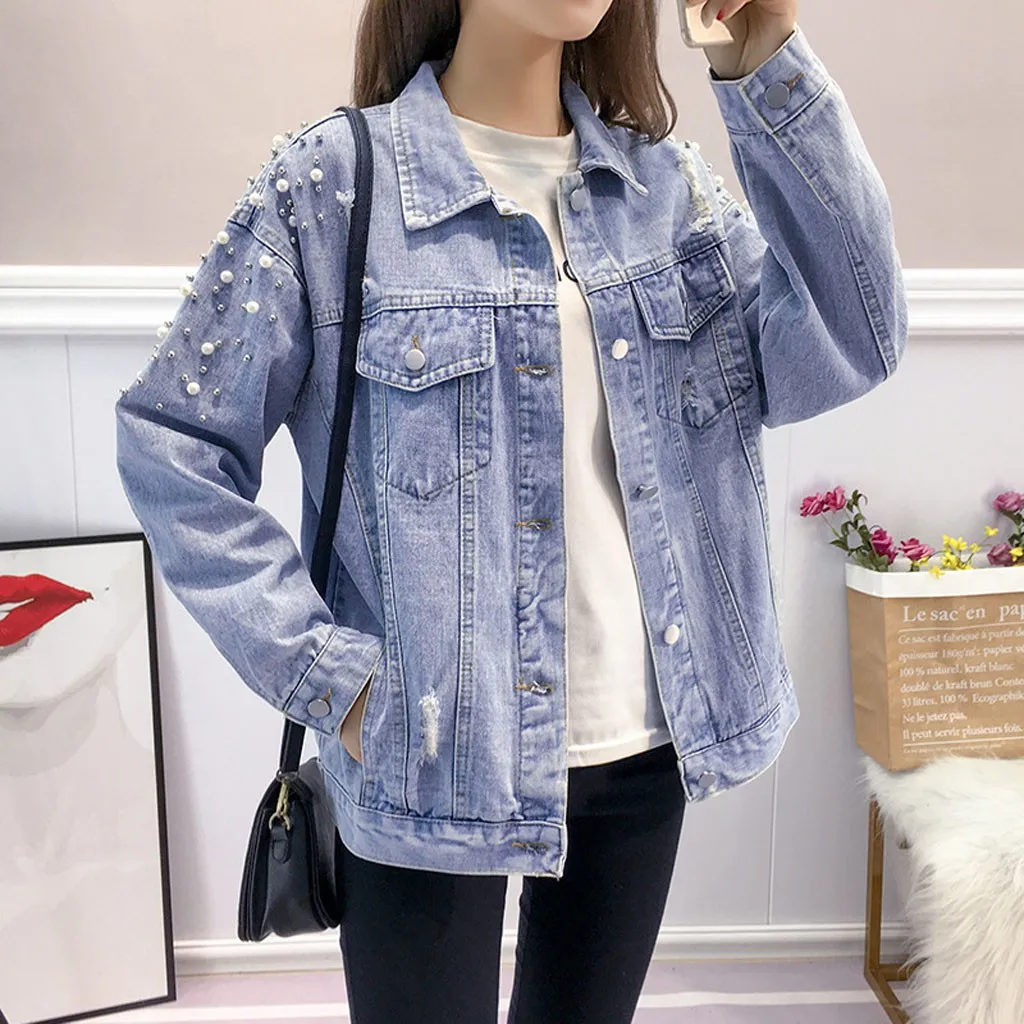 pearl denim jacket