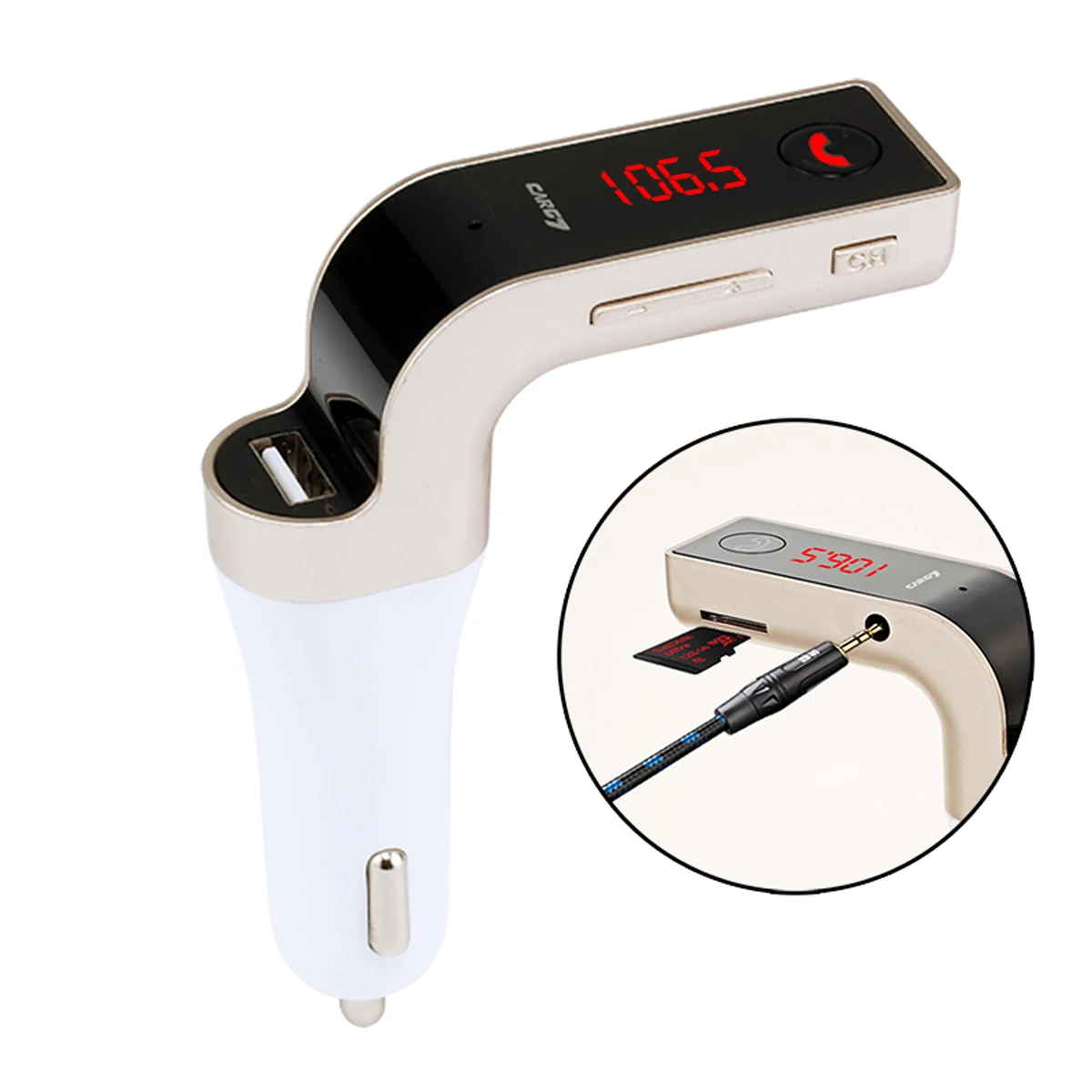 

Car Charger USB Port Car Charger Socket Adapter BT Handsfree Call Car Chargers LED Display For Vehicle Dropshipping New