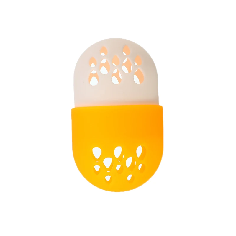 Мягкий порошковый пуф для макияжа Держатель Силиконовый спонж для красоты сушильный Дорожный Чехол слоеная губка яйцо дисплей стойка яичная подставка косметическая кисточка - Цвет: Оранжевый