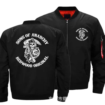 

New Arrival Winter Sons of Anarchy Unisex Coat Mens Womens Warm Casual Zipper Baseball Jacket Flight Jacket
