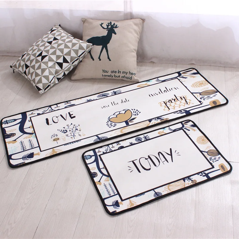 

2PCS/set kitchen carpet mat bathroom carpet set non-slip absorbent carpet living room balcony door mat bathroom mat corridor mat