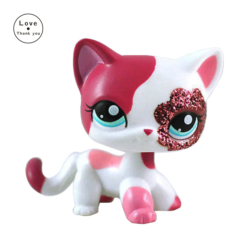Лпс стоячки кошки Игрушки для кошек lps, редкие подставки, маленькие короткие волосы, котенок, розовый#2291, серый#5, черный#994,, коллекция фигурок для питомцев